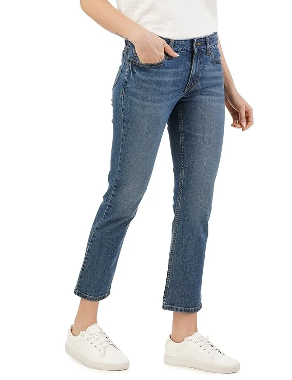 inkd Women's Straight Fit Jeans - Mid-Rise | Cotton Blend | Stretchable Fabric | Classic 5 Pocket Styling